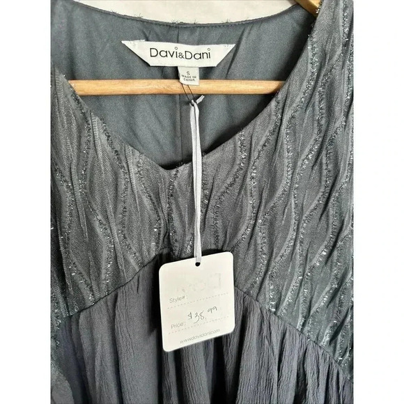 NWT Davi & Dani Sparkly Grey Oversized Dress Boho Indie Trapeze Swing Size Small - Picture 6 of 14